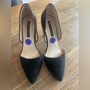 French Connection Dorsay Pointy Toe Black Pumps Heels Size 8.5